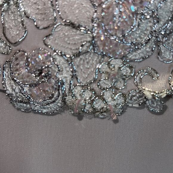 MONTAGE COLLECTION Blush Embroidered Maxi Formal Evening Gown - Size 6 - Picture 15 of 15